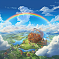 In_birds_eye_view_vast_sky_fairy-tale_clouds_rainbows_vibra_b58111ba-c0d1-43a4-b520-3108c8cc5162.png (1024×1024)