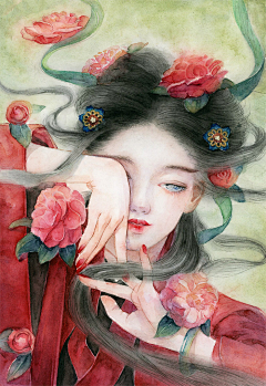 听月儿采集到水墨水彩插画