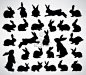 collection of rabbit silhouettes: 