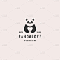 panda love logo hipster retro vintage icon