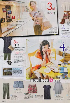 【图】日本时尚杂志《Mina》2011年5月号第一弹！亲和力&amp;流行度兼具的学院派女孩夏装搭配手册！_第18页_夏装搭配_海报时尚网