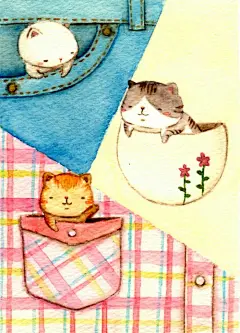 动物 萌物 插画 壁纸 猫