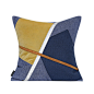 MILAMILA简约现代/沙发装饰靠包抱枕靠垫/蓝色黄色方片贴布绣方枕-淘宝网