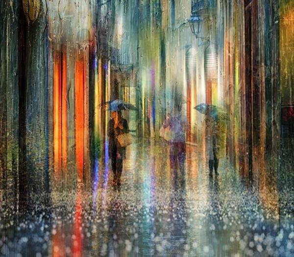 他，把雨中街景拍成了油画…… - 图片