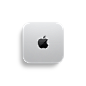 带有 Apple 标志的银色 Mac mini 的俯视图，测量标记表明设备尺寸为 12