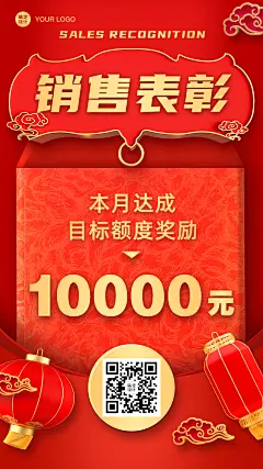 销售表彰目标达成喜报纯文字海报
