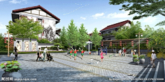◢▅๑۩۞۩๑▅◣采集到村广场