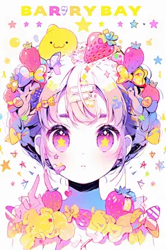 可爱活泼扁平风多巴胺女孩穿搭人物插画