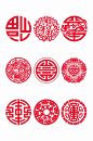 矢量红色虎年传统中国风窗花剪纸元素cdr
