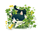 花草从里慵懒的猫。/ by.FangIvy ​​​​