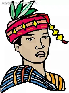 少数民族少年手绘头像插画|卡通画|卡通人物|卡通形象|美女图片|女人图片|女性图片|人物素材|人物图片|少年|少数民族|矢量人物|矢量素材|手绘|头像