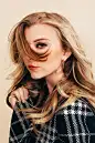 People 2333x3500 Natalie Dormer  actress blonde women blue eyes simple background gradient