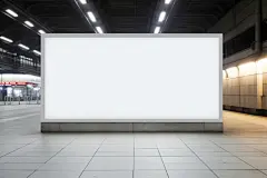 艺术模板地铁公交站广告牌样机模型