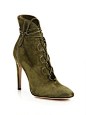 Gianvito Rossi - Marais Suede Lace-Up U Booties