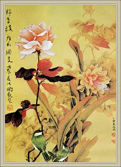 马鸣，早年师承花鸟画家王小古教授，后又多次得到俞致贞、潘洁兹、黄均、王个簃等名家指导，专攻工笔花鸟，形成自己独特的风格，特别是工笔月季、丹顶鹤最为著名