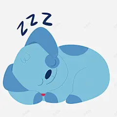 睡觉的小狗动物矢量图ai免抠素材_88icon https://88icon.com 动物 动物设计 卡通 宠物 小狗 睡觉 蓝色 矢量图