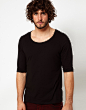 【英国代购】ASOS Bound Scoop Neck 7分袖 英伦风T恤