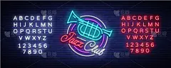 爵士乐,品牌名称,夜总会,霓虹灯,夜晚,音乐,事件,乐队,概念