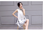 播昂夏装女款立领印花无袖韩版休闲时尚宽松显瘦连衣裙 白色 M 95-105斤【图片 价格 品牌 报价】-京东