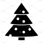 圣诞树图标。新年树。寒假的字形图标
