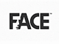 face创意英文字体正负形logo设计