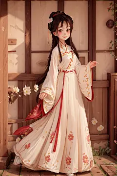 AI数字艺术汉服女生插画