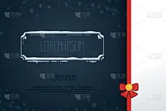 冬季风格的向量元素。手绘框架与雪。