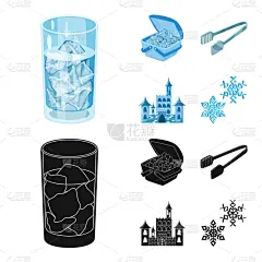 冻结的,分离着色,纹理效果,一个物体,计算机图标,冬天,立方体,半透明,白色,蓝色