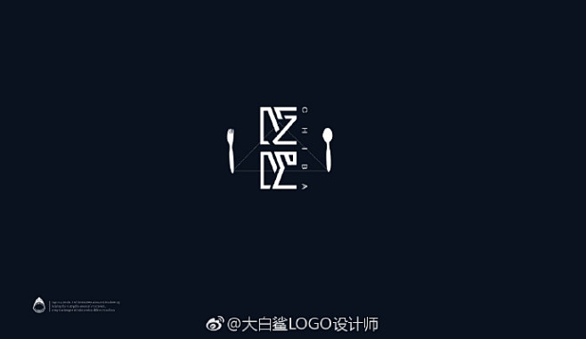 餐饮品牌LOGO设计【吃吧】 同一矩形内 线条可以通过方向和角度 演变出不同的文字，就正如最简单的食材，也可以通过厨师精湛的技艺，变成丰富而多样的美食