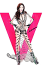 【笔尖时尚】手绘插画 维多利亚的秘密 内衣秀 性感 | Victoria's Secret秀场上的东方风情～ via：Season 何穗 模特