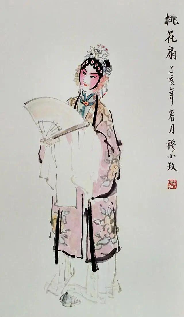 聋人女画家穆小玫新派水墨戏剧人物桃花扇她笔下的侠义名伎李香君秦淮