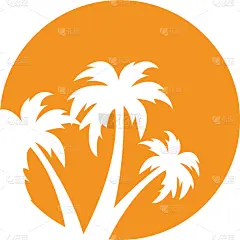 分离着色,图表设计师,模板,棕榈树,地形,季节,夏天,白色,日落,日出
