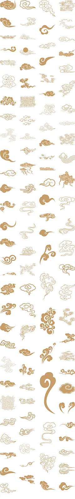 中国古风祥云图案花纹底纹吉祥云纹理背景AI矢量PNG免抠素材