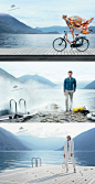Hermes春夏广告大片在摄影师Nathaniel Goldberg的掌镜下，由挪威超模Iselin Steiro系上随风飘荡的丝巾，骑着自行车演绎海边风情。真是美的超凡脱俗