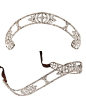 An Edwardian Platinum and Diamond Tiara. Designed as interlocking circles with foliate motifs, set throughout with old European- and old mine-cut diamonds, the three larger diamonds weighing approx. 1.20, 1.15, and 1.10 cts., with millegrain accents, with