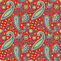 颜色佩斯利无缝图案