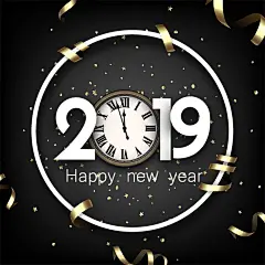 【精品】2019新年年会背景元旦春节飘带数字海报AI矢量分层素材-淘宝网