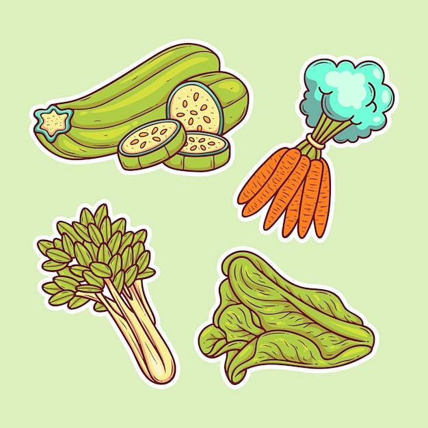 芹菜胡萝卜蔬菜插画