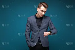 男商人,青年人,茄克,表,男性美,黑衫党党员,灰发,智慧,套装,经理
