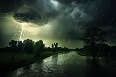 雨天雨季暴雨天气大雨摄影图图片