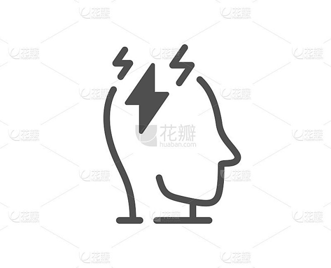 压力图标。焦虑抑郁的迹象。向量