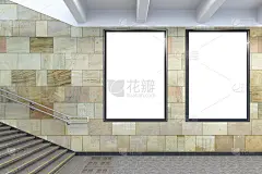空白垂直广告牌模型地下