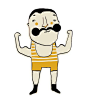 Musle Man, t-shirt design, Red Cheeks Factory