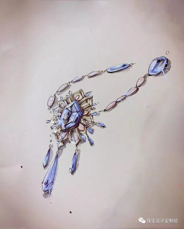 如此逼真的巴洛克风格珠宝手绘设计原稿（第...