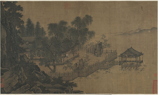 南宋_刘松年_四景山水图(全色版)3