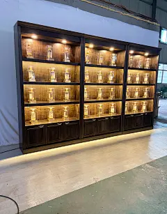 实木复古化妆品展柜陈列柜产品柜茶叶白酒烟酒货架包包展示柜收纳-淘宝网