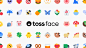 This may contain: the logo for tossface is surrounded by many different types of emoticions