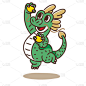 Illustration of the dragon to jump upper