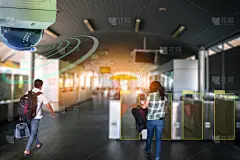 圆顶闭路电视红外摄像技术4.0，为商场安检区域的人提供检查和搭讪的标识