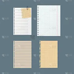 纸笔记页的信息矢量插图。